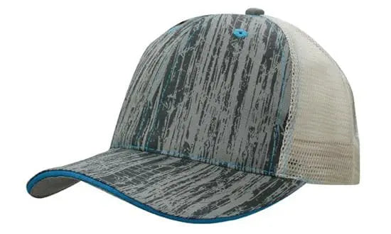 Headwear Woodprint Poly Twill Mesh Cap X12 - 4143 Headwear Professionals